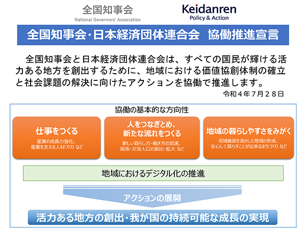 全国知事会・日本経済団体連合会 協働推進宣言