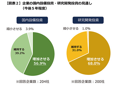 【図表2】企業の国内設備投資・研究開発投資の見通し