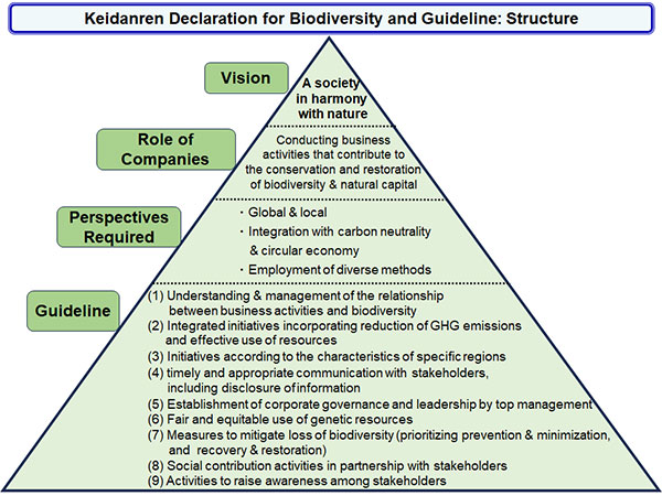 Keidanren Declaration for Biodiversity and Guideline: Structure